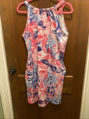 Cynthia Steffe Pink & Blue Tropical-Print Mini Dress